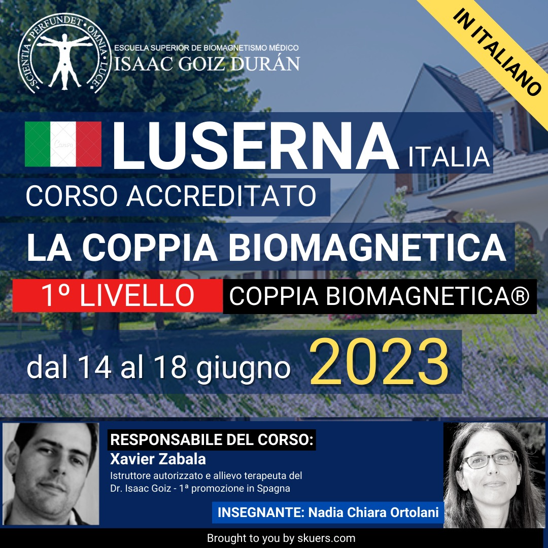 Corso di formazione ufficiale Biomagnetismo 1° livello LUSERNA ITALIA  giugno 2023 insegnante Nadia Chiara Ortolani.