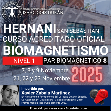 Reserva Curso acreditado de Biomagnetismo y Par Biomagnético 1er Nivel - impartido por Xabier Zabala, Hernani - San Sebastian Febrero 2025