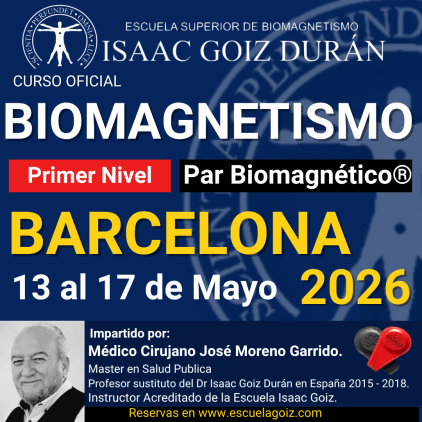 Reserva Curso acreditado de Biomagnetismo y Par Biomagnético Barcelona - impartido por Dr José Moreno Noviembre  2026