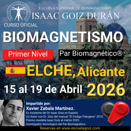 Reserva Curso acreditado de Biomagnetismo y Par Biomagnético 1er Nivel - impartido por Xabier Zabala, Elche-Alicante 2026