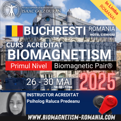 Official course reservation Biomagnetism and Biomagnetic Pair Bucharest Romania 2025 by Raluca Predeanu