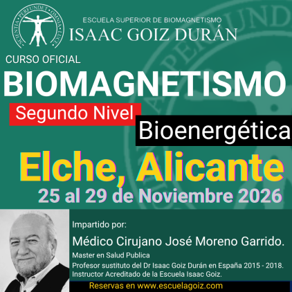 Reserva Curso acreditado de Biomagnetismo y Par Biomagnético Barcelona - impartido por Dr José Moreno Noviembre  2026