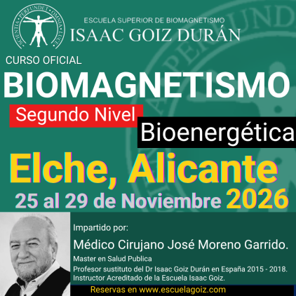 Reserva Curso acreditado de Biomagnetismo y Par Biomagnético Barcelona - impartido por Dr José Moreno Noviembre  2026