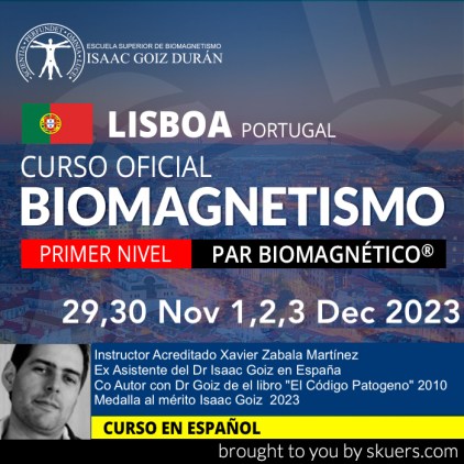 Reserva do curso Biomagnetismo y  Par Biomagnético por Xavier Zabala - Noviembre Lisboa Portugal  2023 - 1er Nivel  (CursoAcreditado)