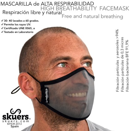 Mascarilla Reutilizable Skuers® Mask de Alta Respirabilidad