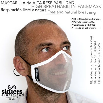 Mascarilla Reutilizable Skuers® Mask de Alta Respirabilidad