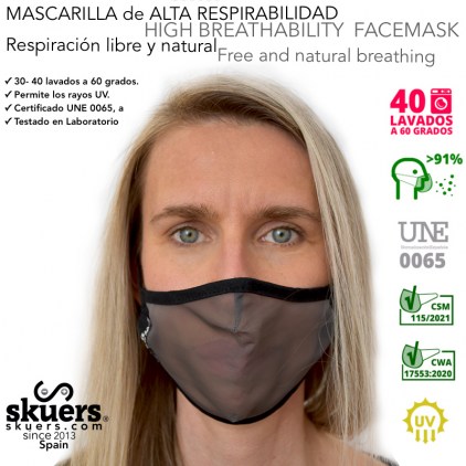 Mascarilla Reutilizable Skuers® Mask de Alta Respirabilidad