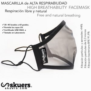 Mascarilla Reutilizable Skuers® Mask de Alta Respirabilidad