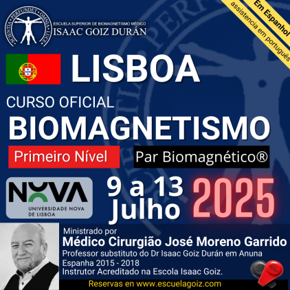 Reserva Curso acreditado de Biomagnetismo y Par Biomagnético Lisboa 1er Nivel - impartido por Dr José Moreno Junio 2025