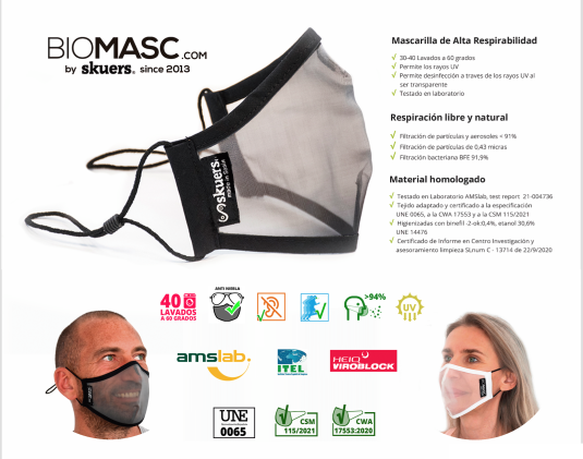 Mascarilla Reutilizable Skuers® Mask de Alta Respirabilidad